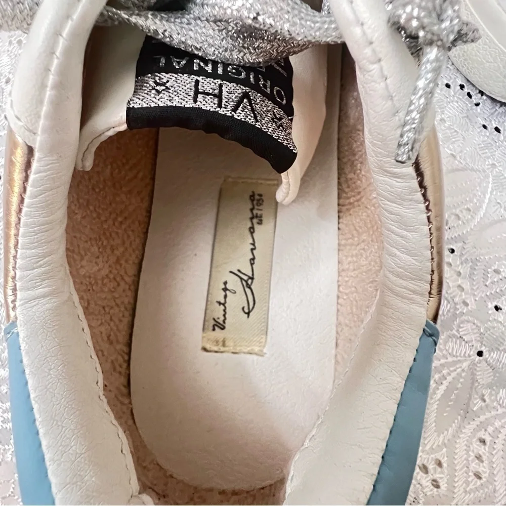 Vintage Havana  Bianca Sneaker In Nude Croco/ White
